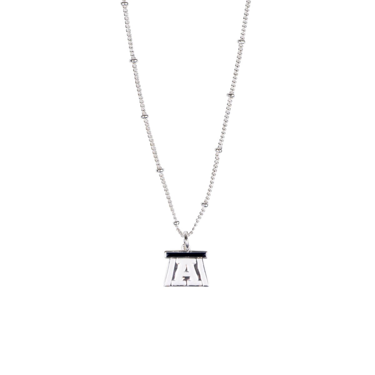 N&S utah state block a charm necklace silver